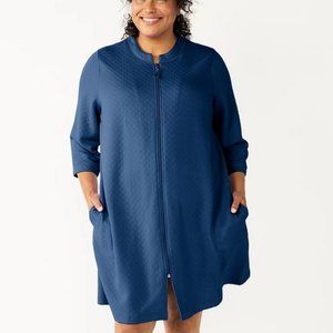 Croft & Barrow Quilted Zip Duster Robe 1X